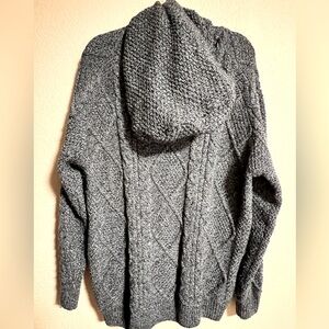 Blarney Woollen Mills Ireland Chunky Sweater Oversized XXL Hooded Blue